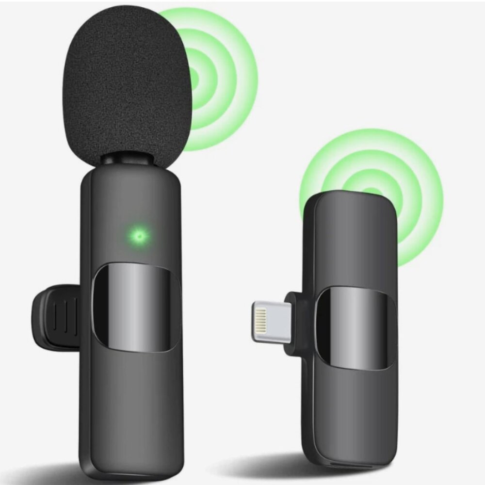 IIQ Wireless Lavalier Microphone for iPhone – Mini Clip-On Lapel Mic for Video